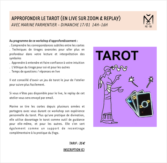 ATELIER APPROFONDIR LE TAROT (LIEN REPLAY)